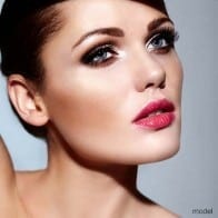 Beautiful woman with red lipstick